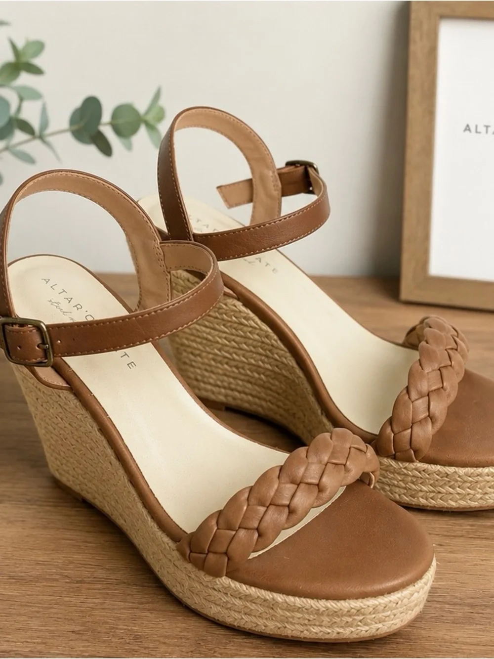 Altar’d State Braided Espadrille Wedge Sandals - Tan - Women’s Size 10